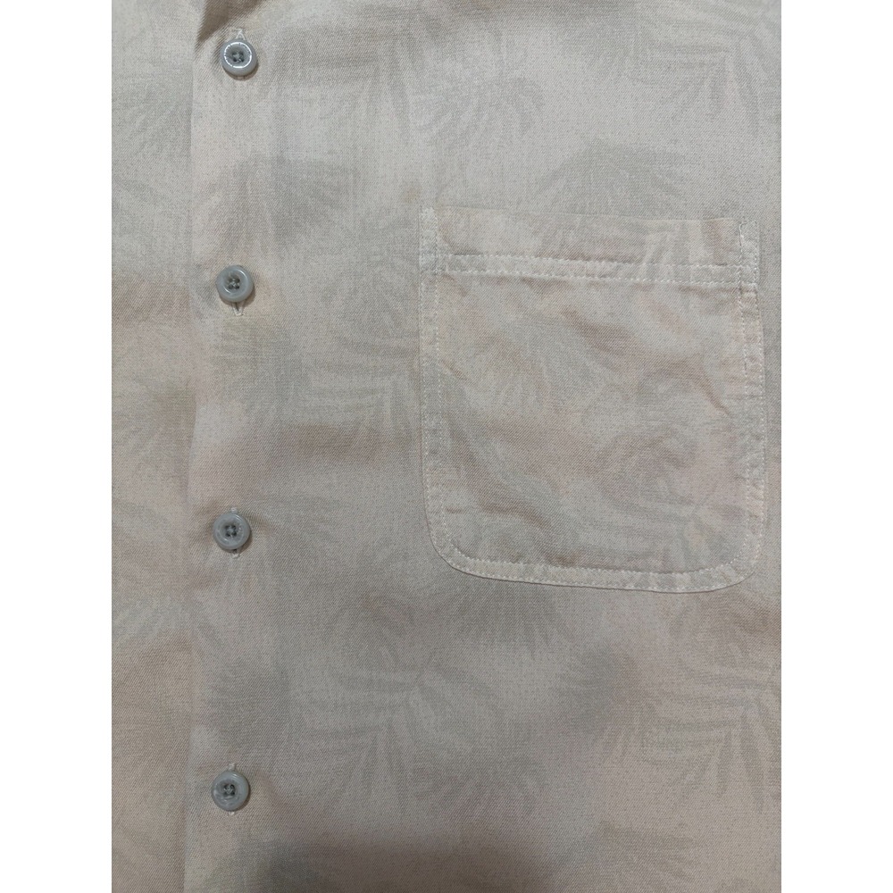 Nat Nast Silk Cotton Palm Leaf‎ Camp Shirt XL Beige Resort - Picture 4 of 12
